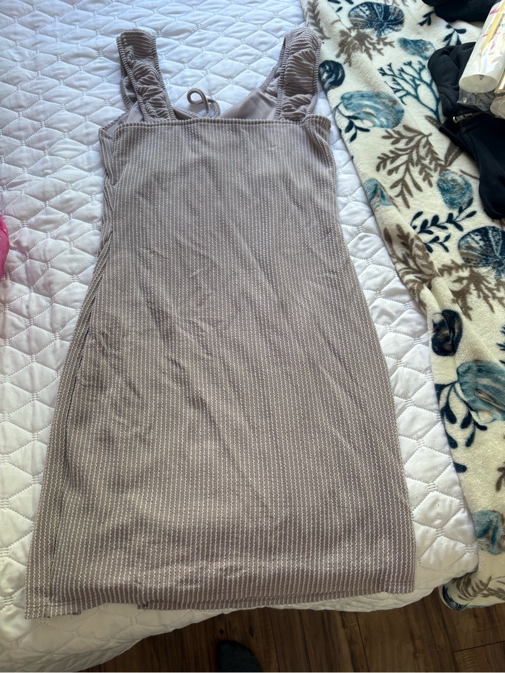 No Boundaries Mauve Ribbed Knit Midi Dress